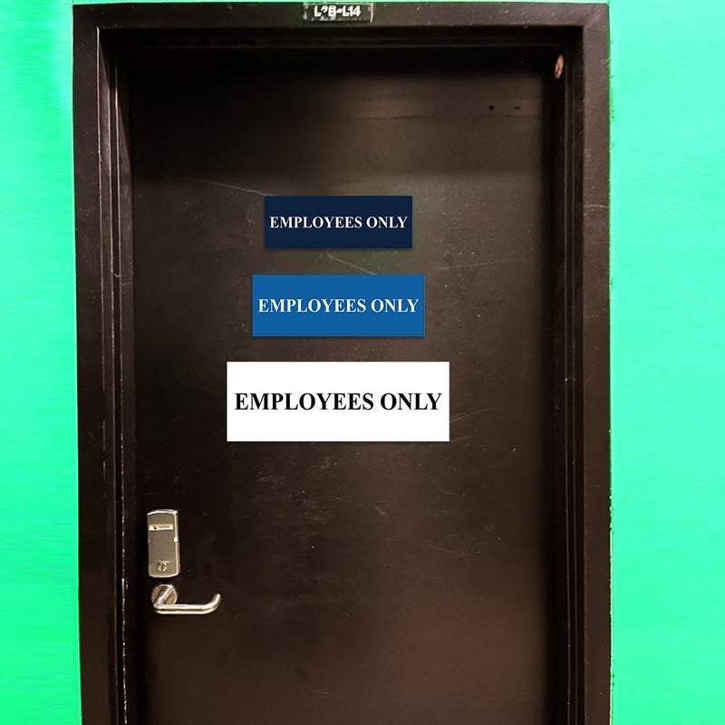 All Quality Basic Employees Only Wall or Door Sign - Easy Installation | Staff Only Signageâ€Œ - Brushed Gold - Medium (1 Pack) - Image 5